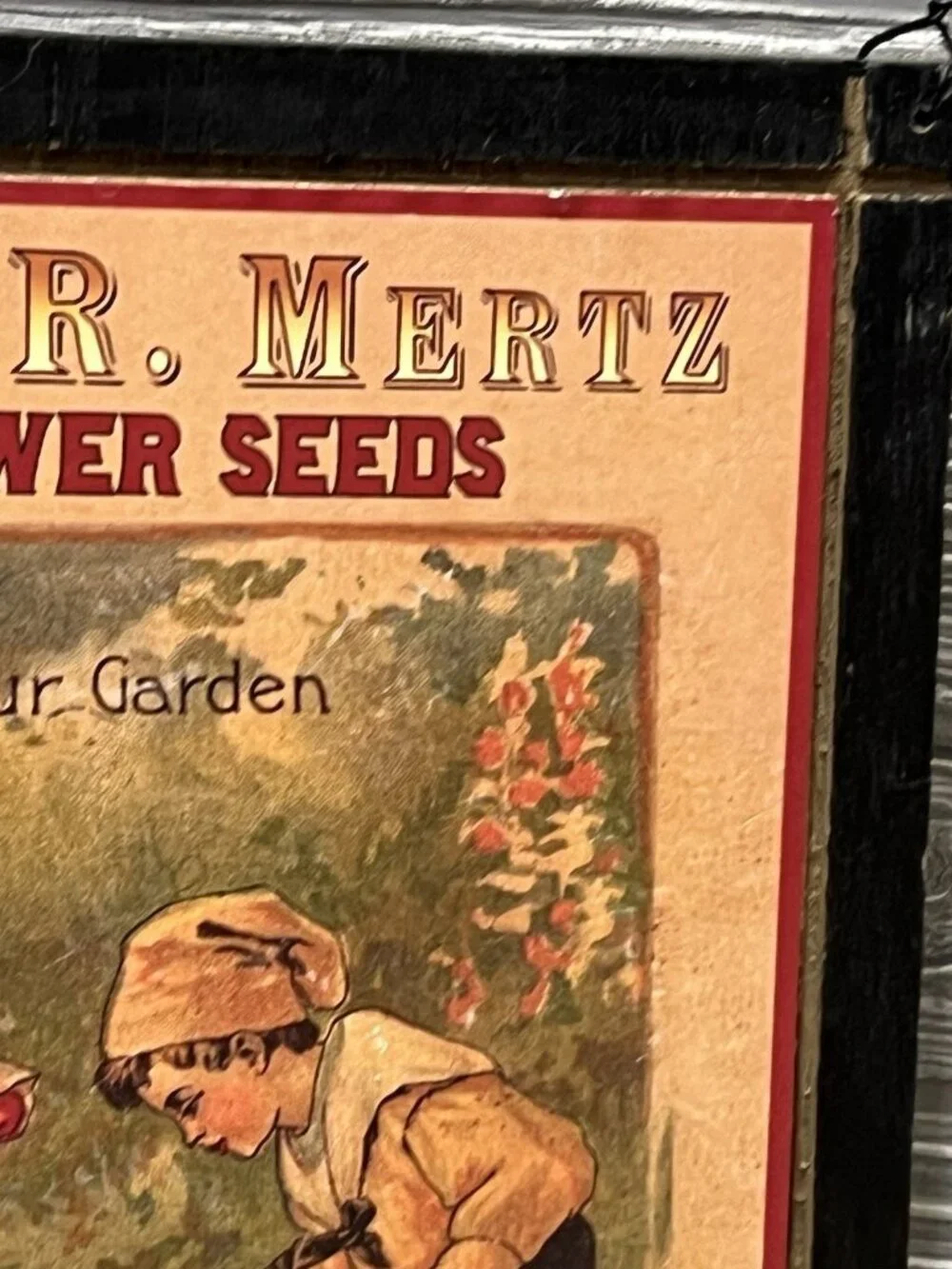 RusticEzra Mertz Flower Seeds Wooden Hanging Sign Garden Wall Decor 6” X 9.5”